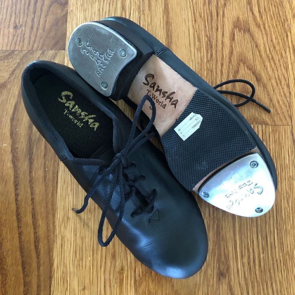 Sansha T-world Shoes Tap Lace Up Leather Upper Size 36 EU/US 4
